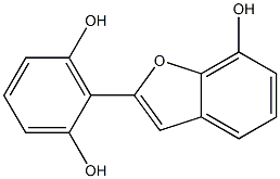 2-(2,6-Dihydroxyphenyl)benzofuran-7-ol Struktur