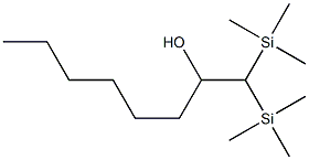 1,1-Bis(trimethylsilyl)-2-octanol Struktur