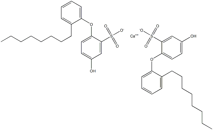 Bis(4-hydroxy-2'-octyl[oxybisbenzene]-2-sulfonic acid)calcium salt Struktur