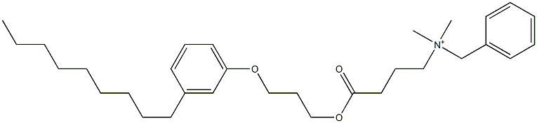 N,N-Dimethyl-N-benzyl-N-[3-[[3-(3-nonylphenyloxy)propyl]oxycarbonyl]propyl]aminium Struktur