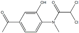 2-[Methyl(dichloroacetyl)amino]-5-acetylphenol Struktur