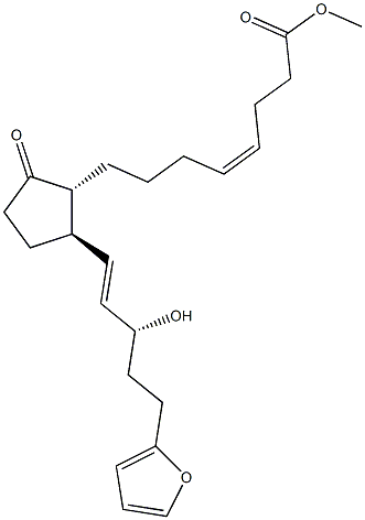 (3Z,13E,15R)-1-(Methoxycarbonyl)-15-hydroxy-17-(2-furanyl)-18,19,20-trinorprosta-3,13-dien-9-one Struktur