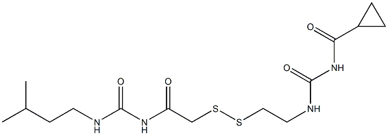 1-(Cyclopropylcarbonyl)-3-[2-[[(3-isopentylureido)carbonylmethyl]dithio]ethyl]urea Struktur