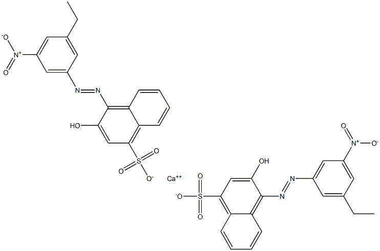 Bis[1-[(3-ethyl-5-nitrophenyl)azo]-2-hydroxy-4-naphthalenesulfonic acid]calcium salt Struktur