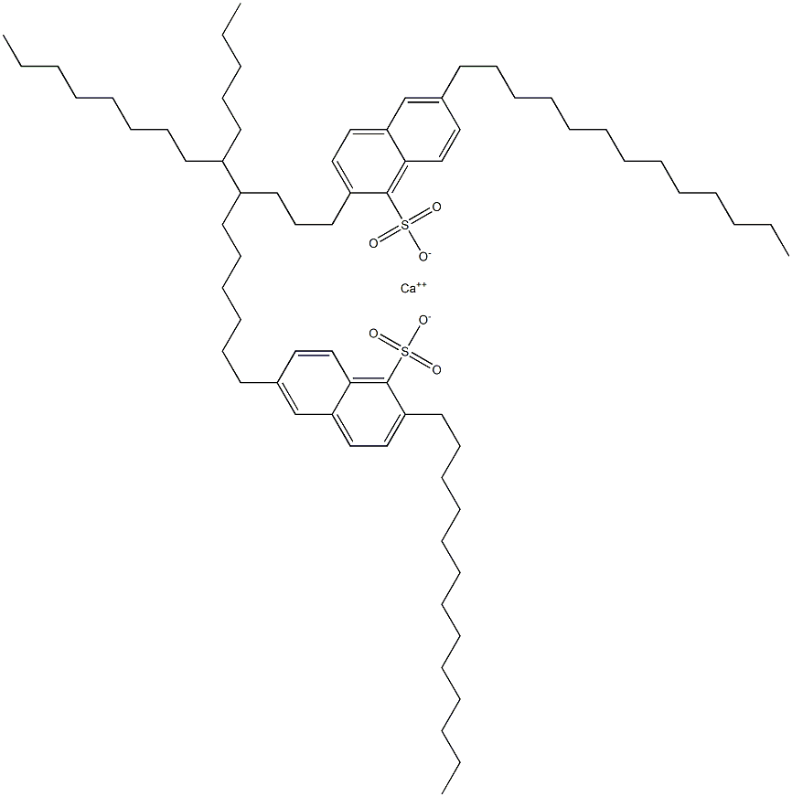 Bis(2,6-ditridecyl-1-naphthalenesulfonic acid)calcium salt Struktur