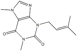 3-(3-Methyl-2-butenyl)-1,7-dimethylxanthine Struktur