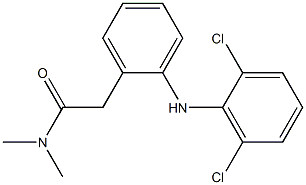 o-(2,6-Dichloroanilino)-N,N-dimethylbenzeneacetamide Struktur