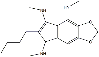 2-Butyl-3-(trimethylaminio)-5,6-(methylenedioxy)-1H-indene Struktur