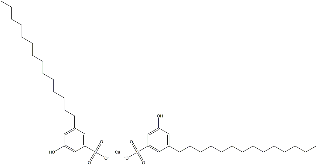 Bis(3-hydroxy-5-tetradecylbenzenesulfonic acid)calcium salt Struktur