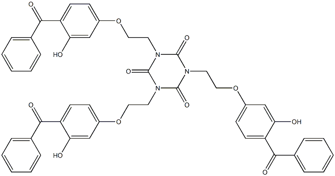 1,3,5-Tris[2-(4-benzoyl-3-hydroxyphenoxy)ethyl]-1,3,5-triazine-2,4,6(1H,3H,5H)-trione Struktur