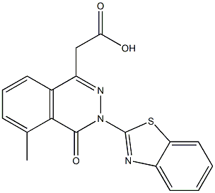 3-(2-Benzothiazolyl)-5-methyl-3,4-dihydro-4-oxophthalazine-1-acetic acid Struktur