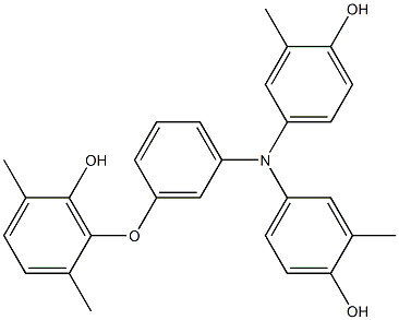 N,N-Bis(4-hydroxy-3-methylphenyl)-3-(6-hydroxy-2,5-dimethylphenoxy)benzenamine Struktur