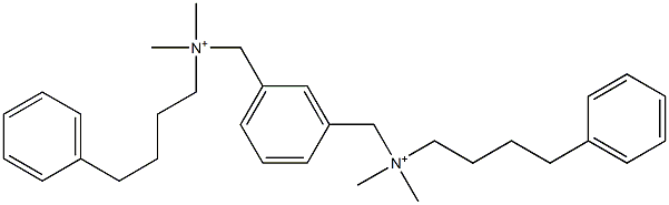 1,3-Phenylenebis[N-methyl-N-methyl-N-(4-phenylbutyl)methanaminium] Struktur