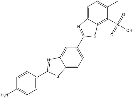 2-[2-(4-Aminophenyl)benzothiazol-5-yl]-6-methyl-7-benzothiazolesulfonic acid Struktur