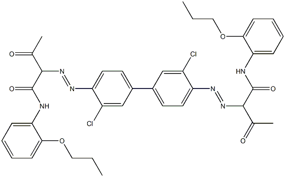 4,4'-Bis[[1-(2-propoxyphenylamino)-1,3-dioxobutan-2-yl]azo]-3,3'-dichloro-1,1'-biphenyl Struktur