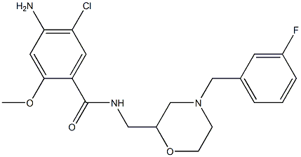 4-Amino-5-chloro-2-methoxy-N-[[4-(3-fluorobenzyl)-2-morpholinyl]methyl]benzamide Struktur