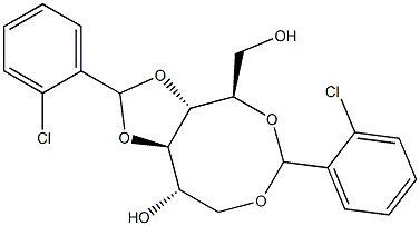 1-O,5-O:3-O,4-O-Bis(2-chlorobenzylidene)-D-glucitol Struktur