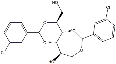 1-O,4-O:3-O,5-O-Bis(3-chlorobenzylidene)-L-glucitol Struktur