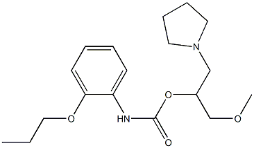 1-[2-(Methoxymethyl)-2-[[(2-propoxyphenyl)carbamoyl]oxy]ethyl]pyrrolidine Struktur