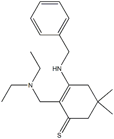 2-[(Diethylamino)methyl]-3-benzylamino-5,5-dimethyl-2-cyclohexene-1-thione Struktur