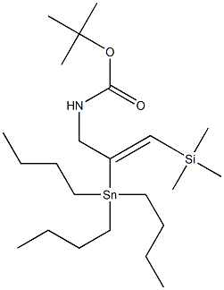 (2Z)-2-Tributylstannyl-N-(tert-butoxycarbonyl)-3-(trimethylsilyl)-2-propen-1-amine Struktur