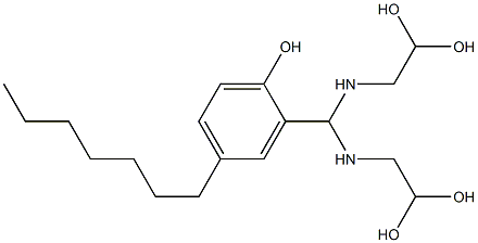 2-[Bis[(2,2-dihydroxyethyl)amino]methyl]-4-heptylphenol Struktur