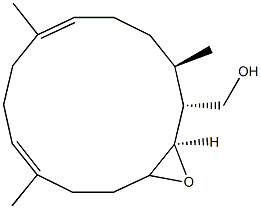 (1R,2R,3R,7E,11E)-3,4-Epoxy-1,7,11-trimethylcyclotetradeca-7,11-diene-2-methanol Struktur