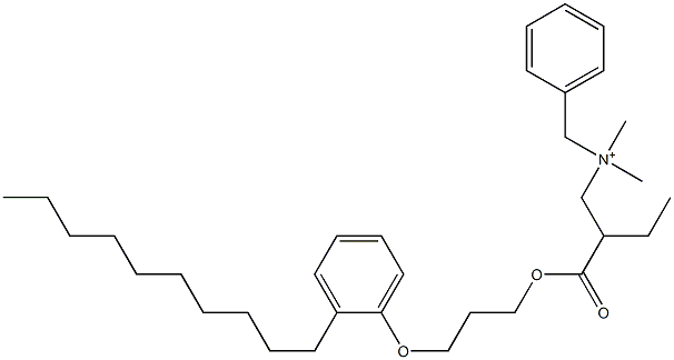 N,N-Dimethyl-N-benzyl-N-[2-[[3-(2-decylphenyloxy)propyl]oxycarbonyl]butyl]aminium Struktur