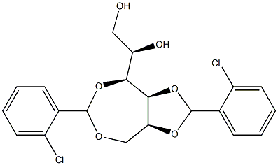 3-O,6-O:4-O,5-O-Bis(2-chlorobenzylidene)-L-glucitol Struktur