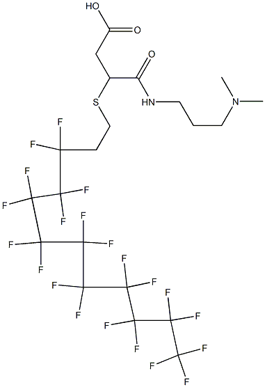 3-[[3-(Dimethylamino)propyl]carbamoyl]-3-[(3,3,4,4,5,5,6,6,7,7,8,8,9,9,10,10,11,11,12,12,12-henicosafluorododecyl)thio]propionic acid Struktur