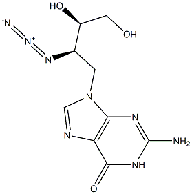 2-Amino-9-[(2R,3R)-2-azido-3,4-dihydroxybutyl]-1,9-dihydro-6H-purin-6-one Struktur