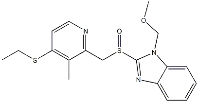 1-Methoxymethyl-2-[(4-ethylthio-3-methyl-2-pyridinyl)methylsulfinyl]-1H-benzimidazole Struktur