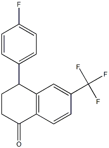 3,4-Dihydro-6-trifluoromethyl-4-(4-fluorophenyl)naphthalen-1(2H)-one Struktur