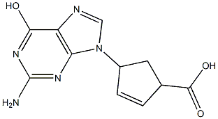 4-(2-Amino-6-hydroxy-9H-purin-9-yl)-2-cyclopentene-1-carboxylic acid Struktur