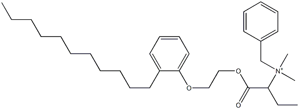 N,N-Dimethyl-N-benzyl-N-[1-[[2-(2-undecylphenyloxy)ethyl]oxycarbonyl]propyl]aminium Struktur