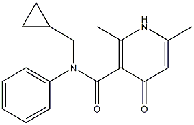 1-Cyclopropylmethyl-1,4-dihydro-2,6-dimethyl-N-phenyl-4-oxopyridine-3-carboxamide Struktur