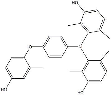 N,N-Bis(5-hydroxy-2,6-dimethylphenyl)-4-(4-hydroxy-2-methylphenoxy)benzenamine Struktur