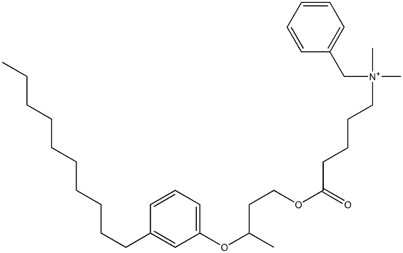 N,N-Dimethyl-N-benzyl-N-[4-[[3-(3-decylphenyloxy)butyl]oxycarbonyl]butyl]aminium Struktur