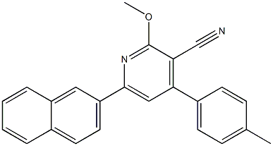 4-(p-Tolyl)-6-(2-naphtyl)-2-methoxypyridine-3-carbonitrile Struktur