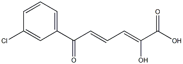 (2Z,4E)-2-Hydroxy-6-(3-chlorophenyl)-6-oxo-2,4-hexadienoic acid Struktur