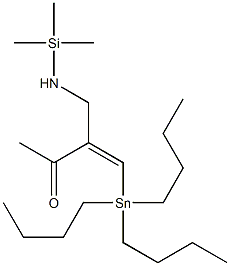 (2Z)-3-Tributylstannyl-N-(trimethylsilyl)-2-acetyl-2-propen-1-amine Struktur