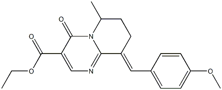 6,7,8,9-Tetrahydro-6-methyl-9-(4-methoxyphenylmethylene)-4-oxo-4H-pyrido[1,2-a]pyrimidine-3-carboxylic acid ethyl ester Struktur