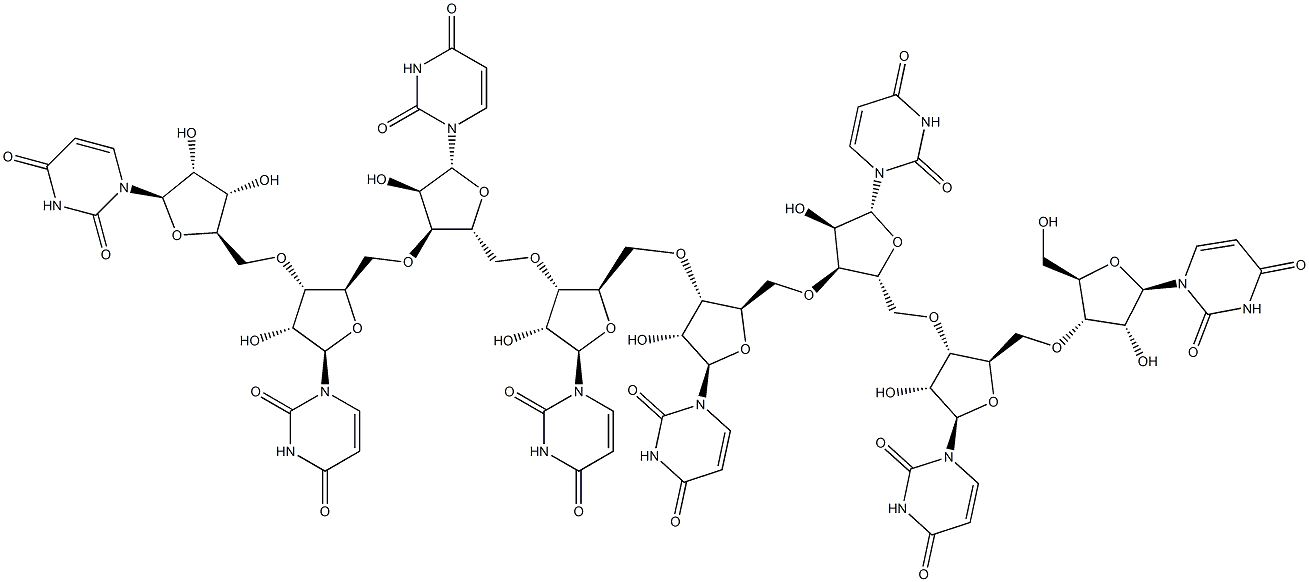 5'-O-[5'-O-[5'-O-[5'-O-[5'-O-[5'-O-[5'-O-(3'-Uridylyl)-3'-uridylyl]-3'-uridylyl]-3'-uridylyl]-3'-uridylyl]-3'-uridylyl]-3'-uridylyl]uridine Struktur