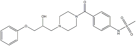 1-[4-(Methylsulfonylamino)benzoyl]-4-[2-hydroxy-3-phenoxypropyl]piperazine Struktur