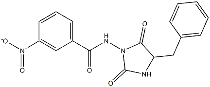 3-(3-Nitrobenzoylamino)-5-benzylimidazolidine-2,4-dione Struktur