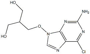 2-Amino-6-chloro-9-(3-hydroxy-2-hydroxymethylpropyloxy)-9H-purine Struktur