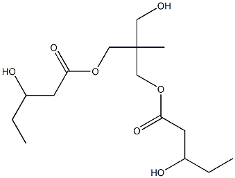 Bis(3-hydroxyvaleric acid)2-(hydroxymethyl)-2-methyl-1,3-propanediyl ester Struktur