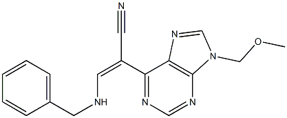 9-(Methoxymethyl)-6-[(E)-2-(benzylamino)-1-cyanoethenyl]-9H-purine Struktur