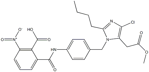 2-Butyl-4-chloro-1-[4-[2-(hydroxycarbonyl)-3-nitrobenzoylamino]benzyl]-1H-imidazole-5-acetic acid methyl ester Struktur