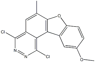 6-Methyl-10-methoxy-1,4-dichloro-2,3-diaza-7-oxa-7H-benzo[c]fluorene Struktur